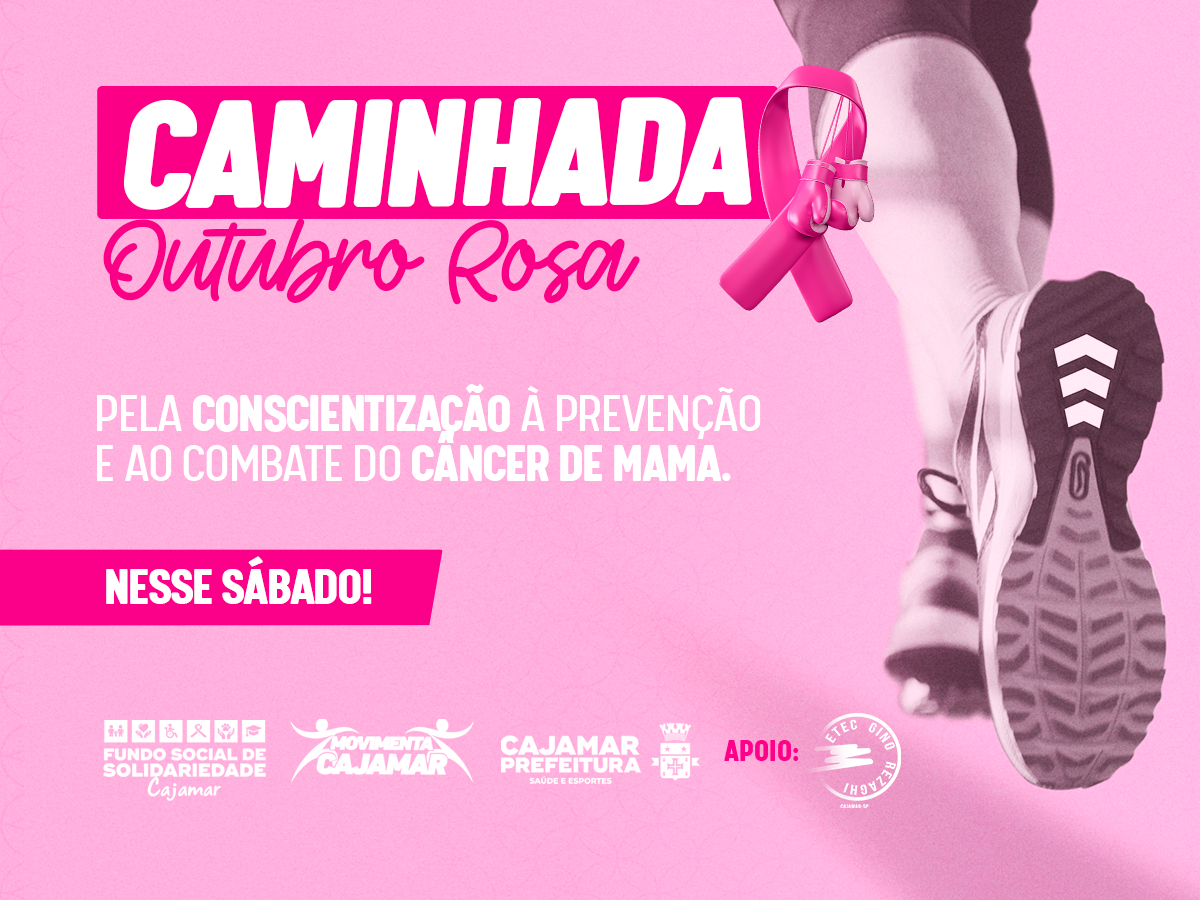 Caminhada alusiva ao Outubro Rosa será realizada nesta terça em