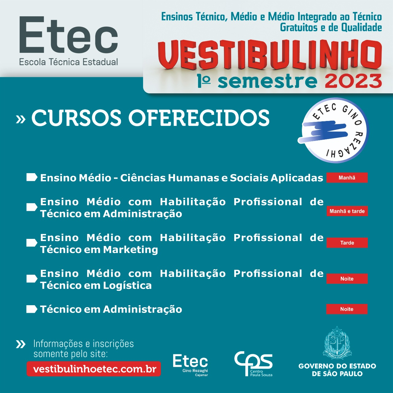 Etecs abrem as inscrições do Vestibulinho para o 2º semestre